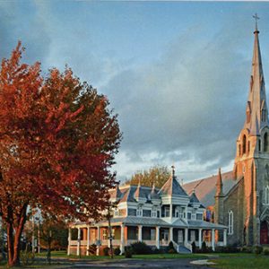 Saint Joachim Church and Presbytery at sunset